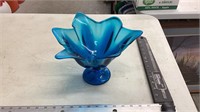 Blue glass dish