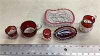 Cranberry and Ruby flash glassware