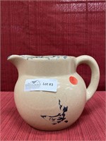 Bybee pottery milk jug BB mark blue bird pattern.