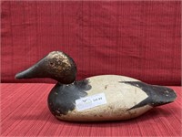 Hand carved wooden duck decoy 7”x15”