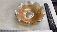 Large Marigold carnival glass bowl