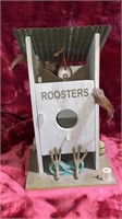 Roosters Outhouse Wooden Birdhouse