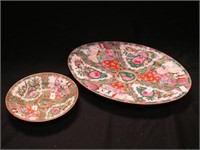 Two pieces of Rose Medallion china: 7" bowl