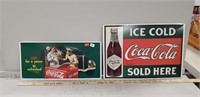 2 Metal Coca-Cola Signs