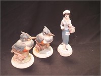 Pair of china figurines: a Boehm Fledgling