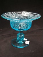 Vintage blue early American pressed glass 4 3/4"