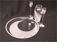 Four pieces of Lenox crystal Windswept pattern
