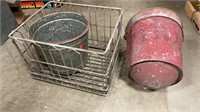 Metal Country Fresh Milk Crate, Galvanized Cans