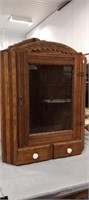 Early Ornate Wooden Corner Display Cabinet