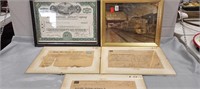 Framed Pennsylvania Railroad Certificate Of