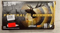 Federal Premium 30-06 SPRG 180Gr. 20 Cartridges