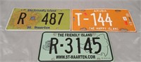 3 Assorted License Plates.