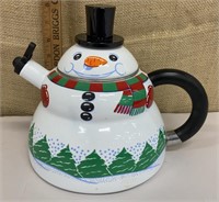 Enamel snowman teapot