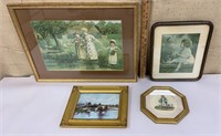 Box of nicely framed art - various themes
