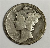 1921 Mercury Silver Dime About Good AG