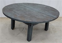 Old blue round coffee table 38"17"
