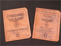Two sets of German WWII identification papers;