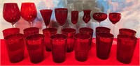 11 - MIXED LOT OF RED GLASSWARE
