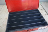 RED NUT & BOLT BIN 12" X 18" - 6 COMPARTMENTS