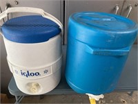 (2) Two Gallon Beverage Coolers: Igloo & Reliance