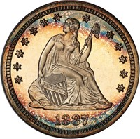 25C 1887 PCGS PR67+ CAM CAC