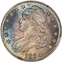 50C 1834 LARGE DATE, LARGE LETTERS PCGS MS65+ CAC