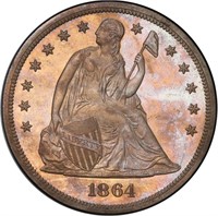 $1 1864 PCGS PR65