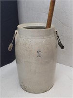 Primitive 3 gallon Butter Churn Crock