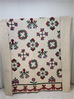 Hand Stitched Quilt 81 x 84"