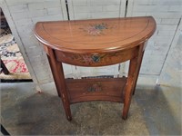 Half Moon Table  with Shelf 31 x 39" high