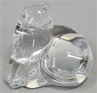 Baccarat France Crystal Cat Figure