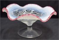 Jefferson Glass Opalescent w/ Cranberry Frit