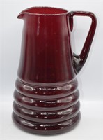 Tall Cylindrical Bulbous Ringed Base Pitcher