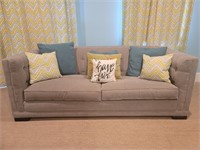 Tufted Chesterfield Sofa with Accent Pillows,as is