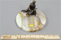 Lute Player Bronze & Onyx Tray