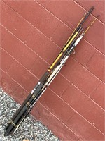 Lot of 5 fishing poles of different brand and size