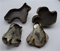 Lot of 4 Primitive Cookie Cutters