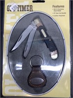 Schrade Old Timer -0720 2 bladed knife with keycha