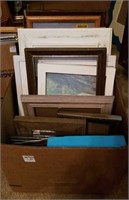 Box of picture frames. All different sizes