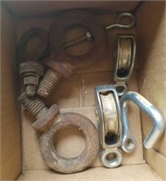 Pulleys, large eye bolts