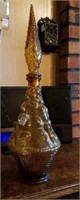 Vintage Amber glass decanter
