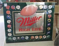 Miller beer football mirror