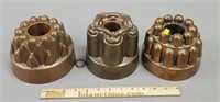 3 Copper Food Molds