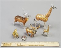 Saturno Silver & Enamel Giraffe & Others Animals