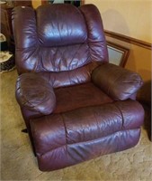 Burgundy leather recliner