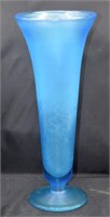 Celeste Blue Stretch Glass Vase