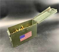 Metal ammo canister canister w/ 231 rounds WCC .07