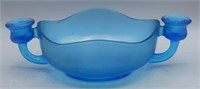 Celeste Blue Stretched Glass Console Bowl