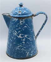 Blue Swirl 10.5" Enamel Coffee Pot
