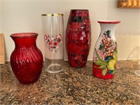 Ruby Hue Vases